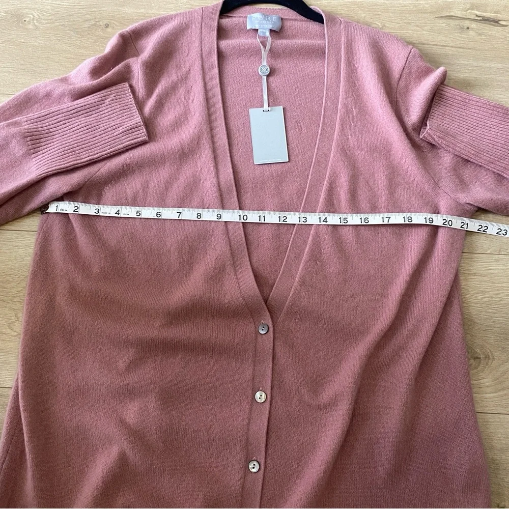 NWT Pure Collection 100% Cashmere Dusty Rose Cardigan Sweater Size 14-16 - Picture 9 of 10